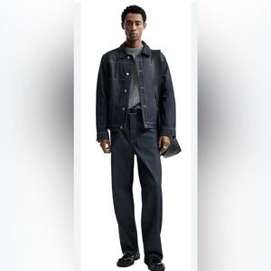 Zara Denim Standards Button Fly Straight Leg Jean -Dark denim -NWT!- Sz …